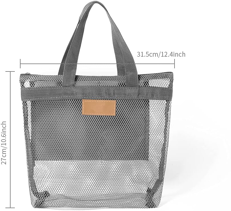 Pebipoo 2 Mesh Shower Caddy Bags with Zipper and Inner Pocket