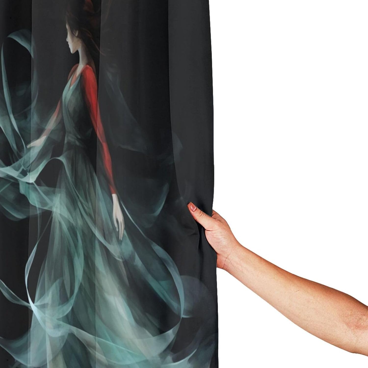 Dancing Girl Shower Curtain Set with 12 Hooks
