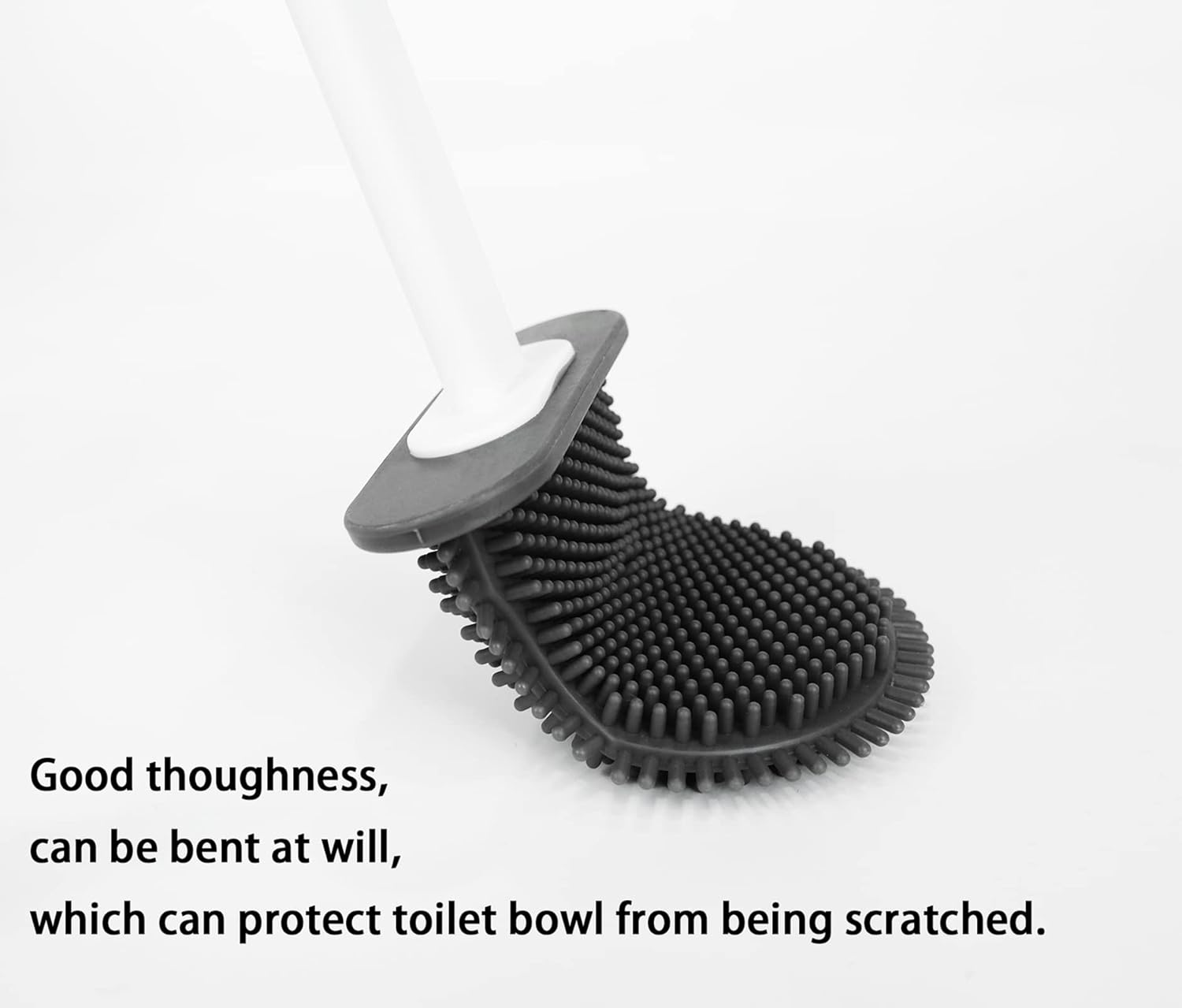 2 pcs Flexible Toilet Brushes with Holder Set