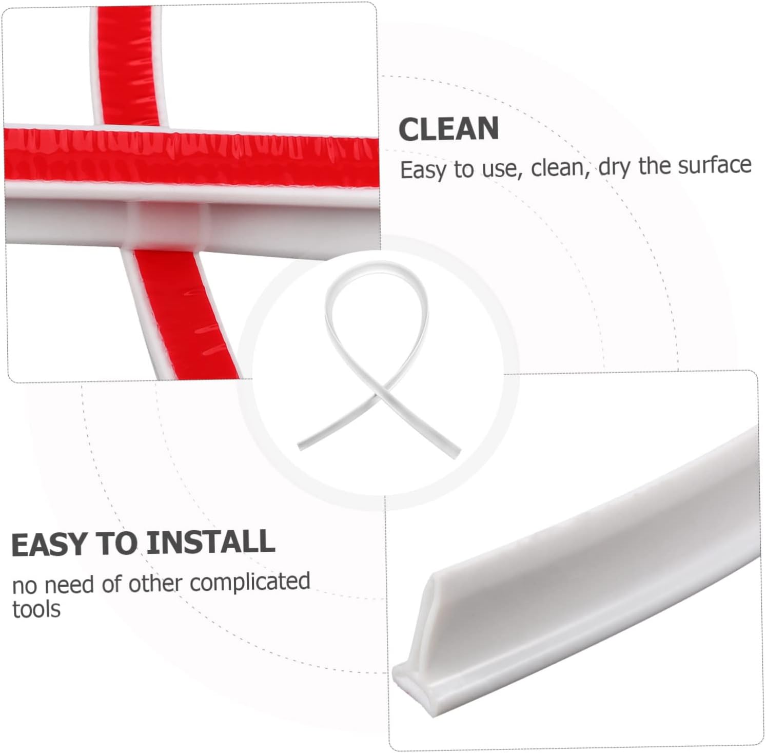 Operitacx 1M Shower Water Dam Barrier Stopper for Bath Floor