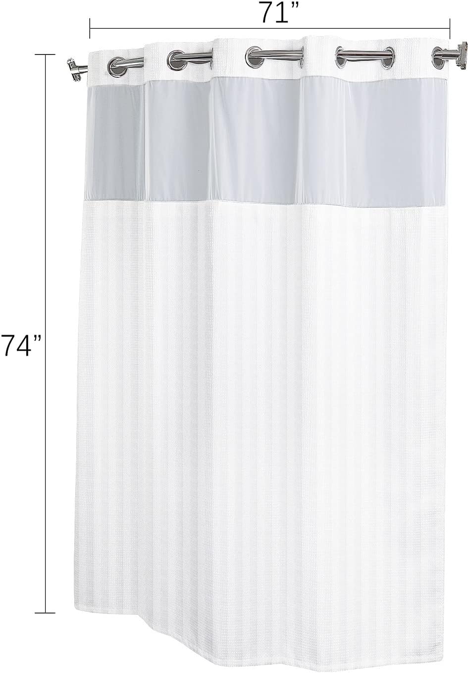 Fabritones Hook Free Shower Curtain Set 71x74 Inch
