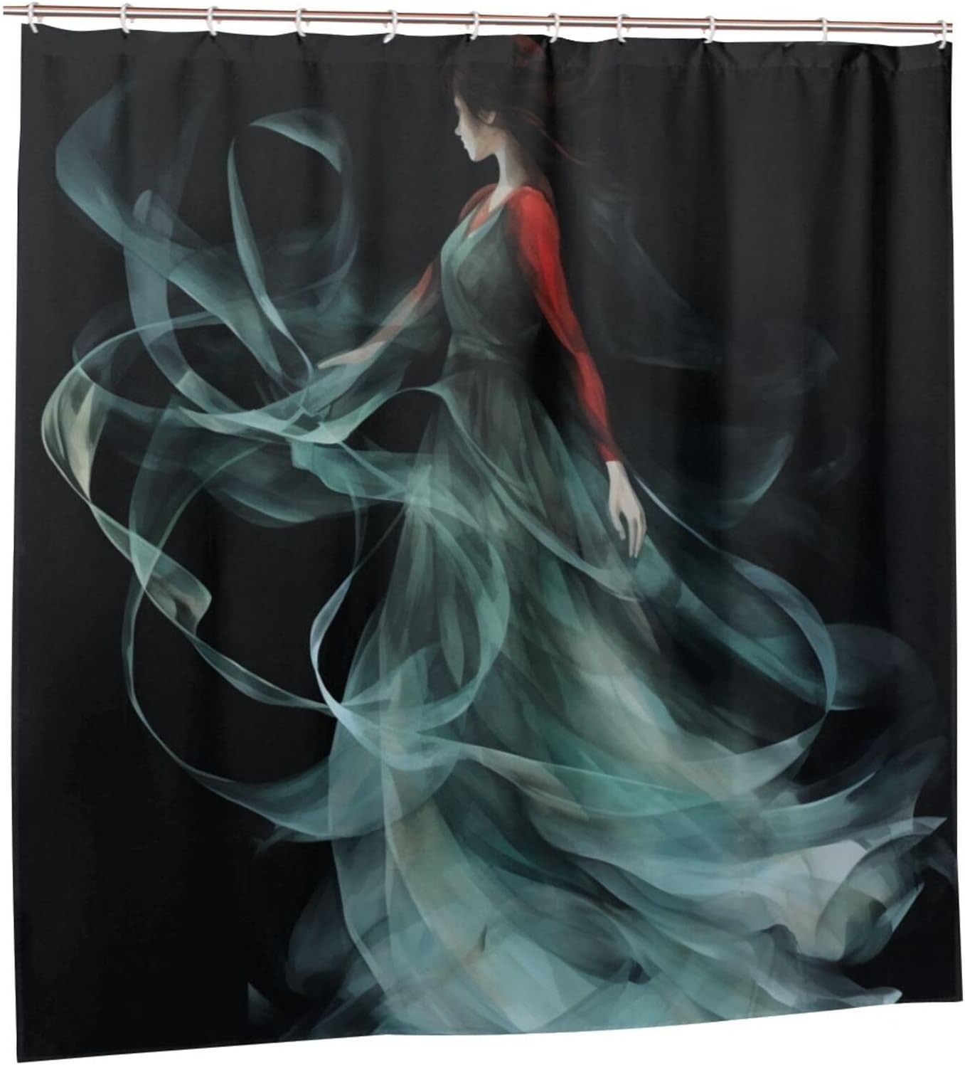 Dancing Girl Shower Curtain Set with 12 Hooks