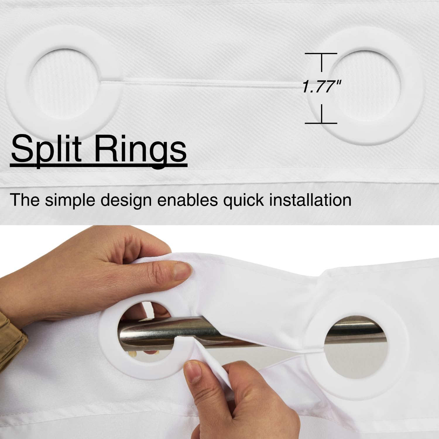 GKLEASG No Hook Shower Curtain Set