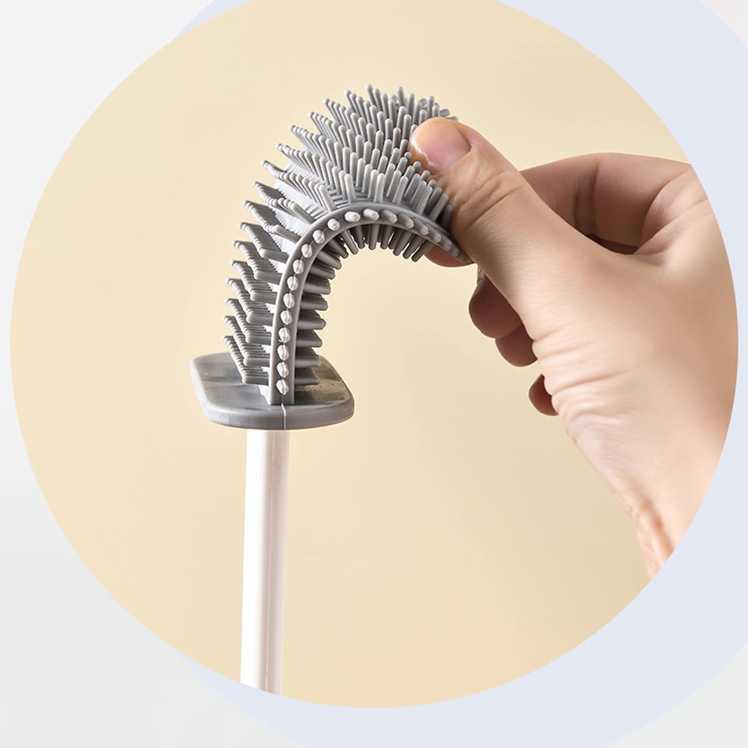 Stylish Toilet Brush with Holder White