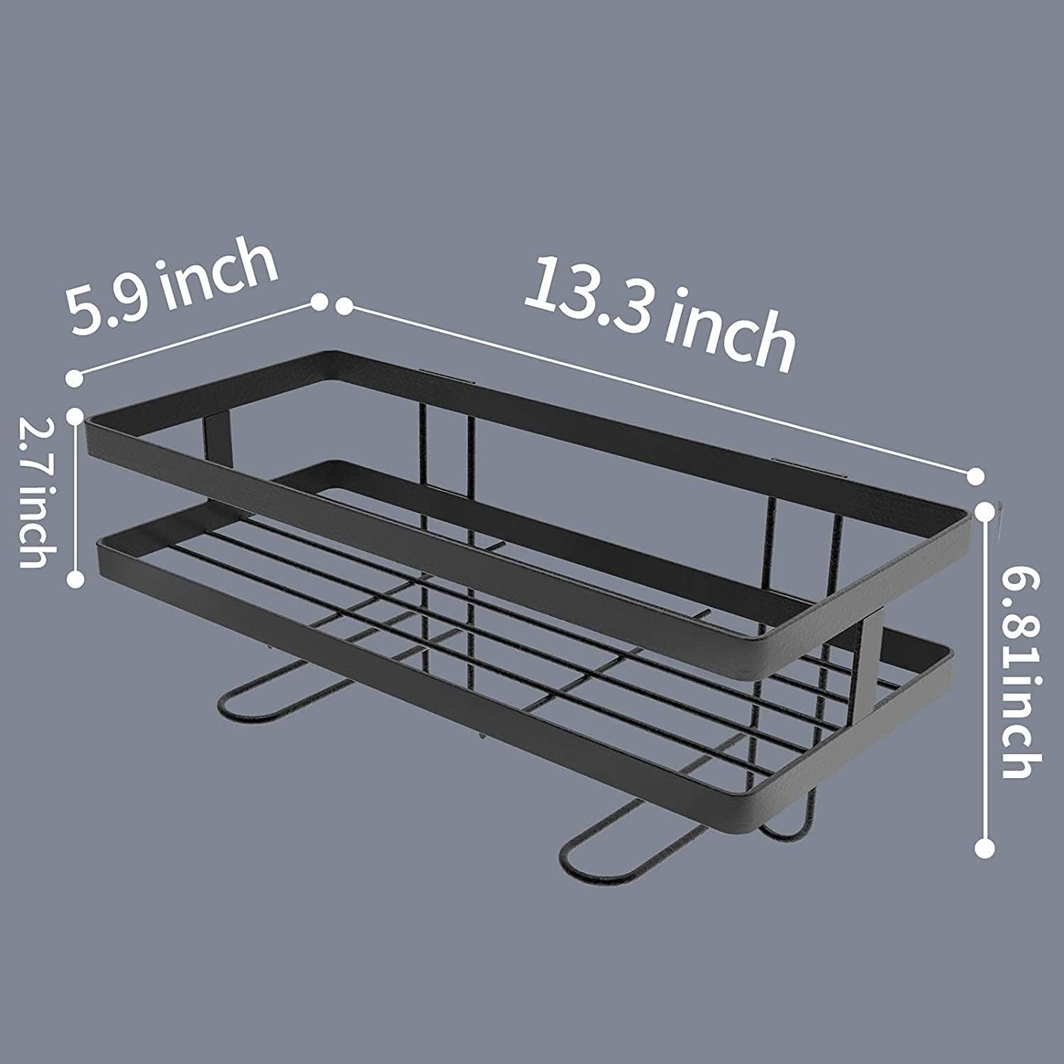 Wall-Mounted Shower Shelf Racks Black Multifunctional Bath Organizer