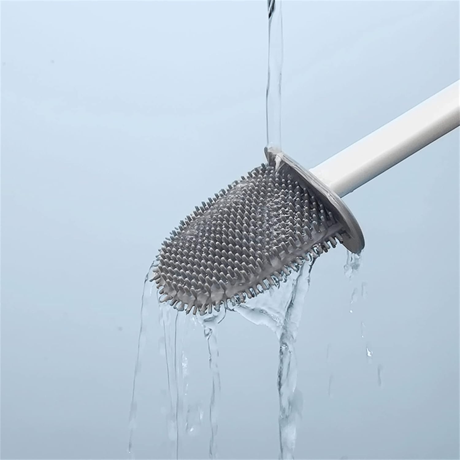 Creative Detachable Wall-Mounted Toilet Brush with TPR Head White
