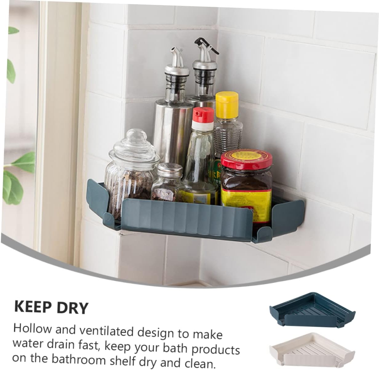 Beatifufu Bathroom Storage Holder Corner Shelf Adhesive Organizer