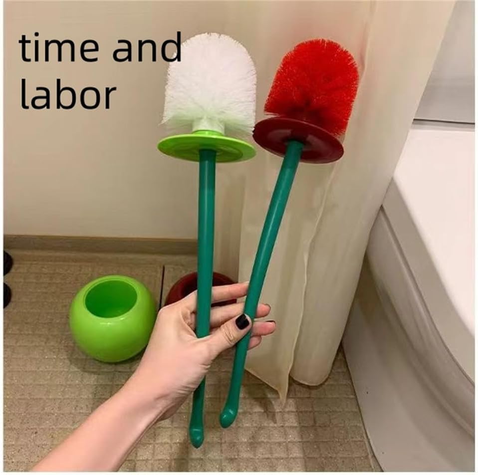 Toilet Brush Set with Soft Hair and Long Handle for Bathroom Use
