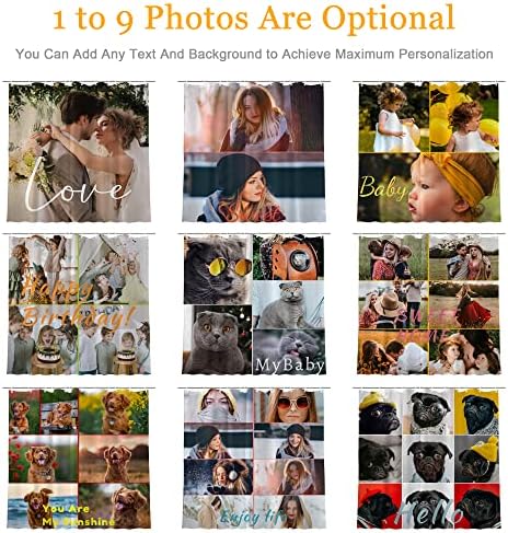 Custom Shower Curtain Personalized Funny DIY Waterproof with 12 Hooks