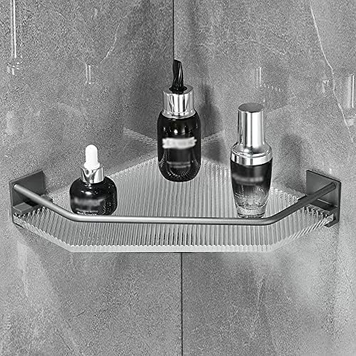 ANNBKA Wall-Mounted Shower Caddy with Acrylic Triangular Basket