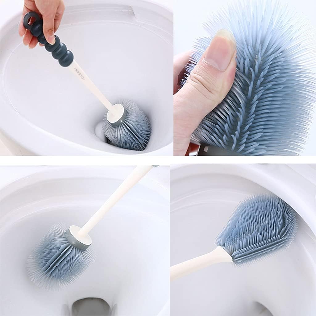 Stylish Toilet Brush Holder with Long Handle and Soft Bristles