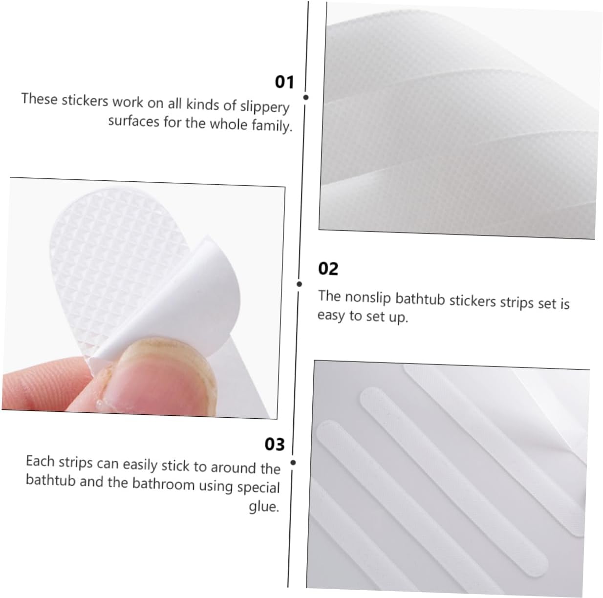 UTHCLO 20pcs Non-Skid Bath Stickers for Bathtub and Shower