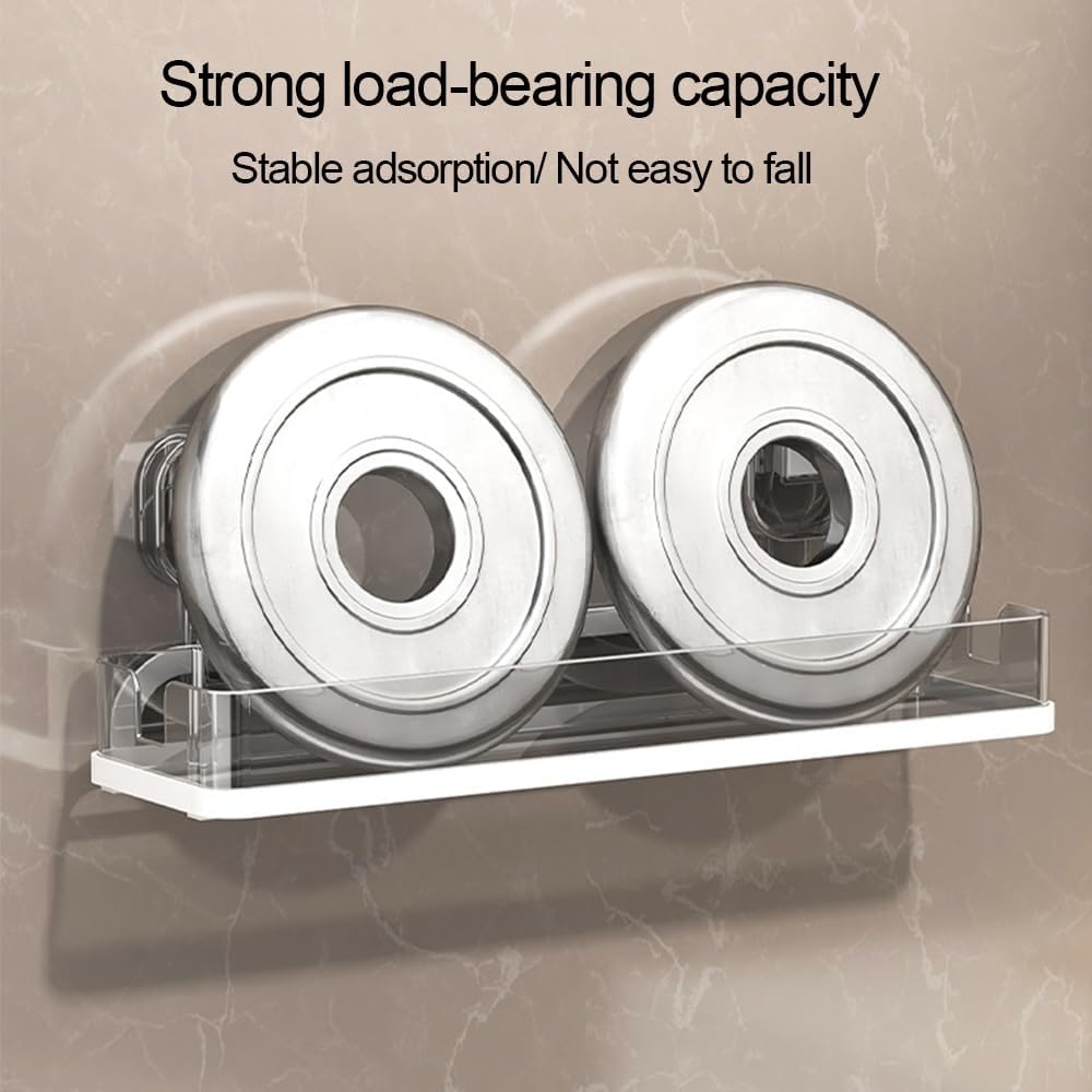 ANNBKA Transparent Gray Shower Caddy Wall Mount Storage Rack