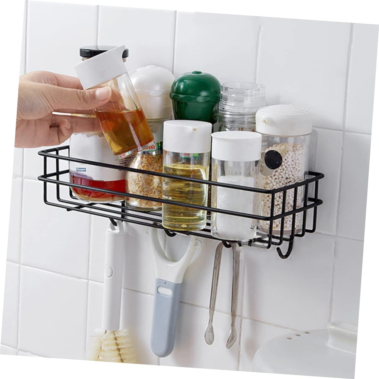 LIFKICH Iron Wall Mounted Shower Organizer Shelf