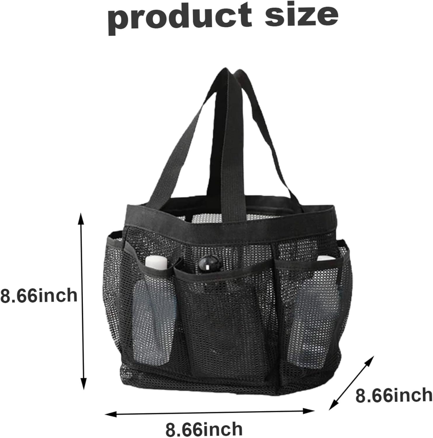 Mesh Shower Caddy Bag 8-Pocket Portable and Lightweight