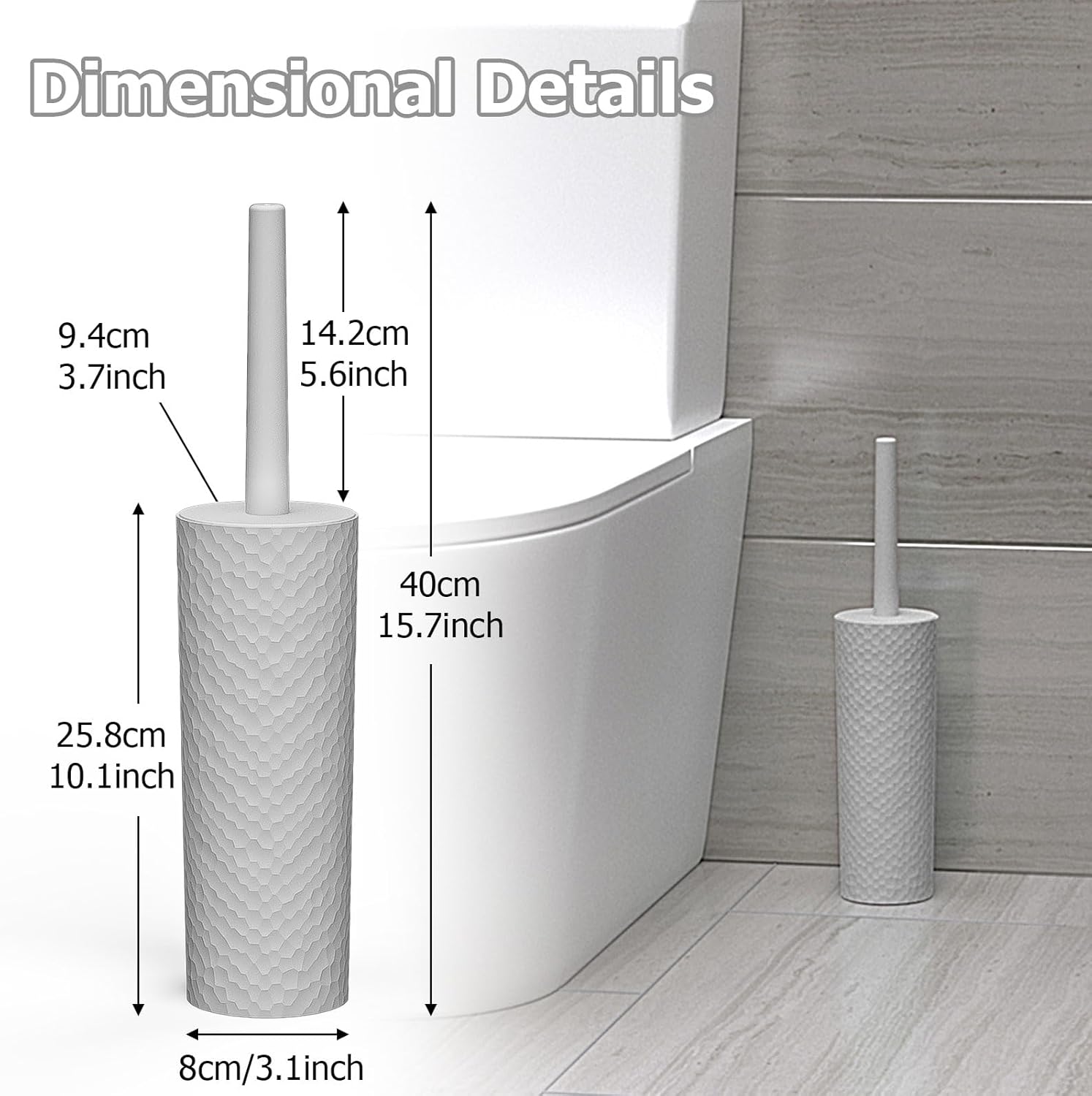 Topsky 2 Pack Toilet Brush Holder Set Gray