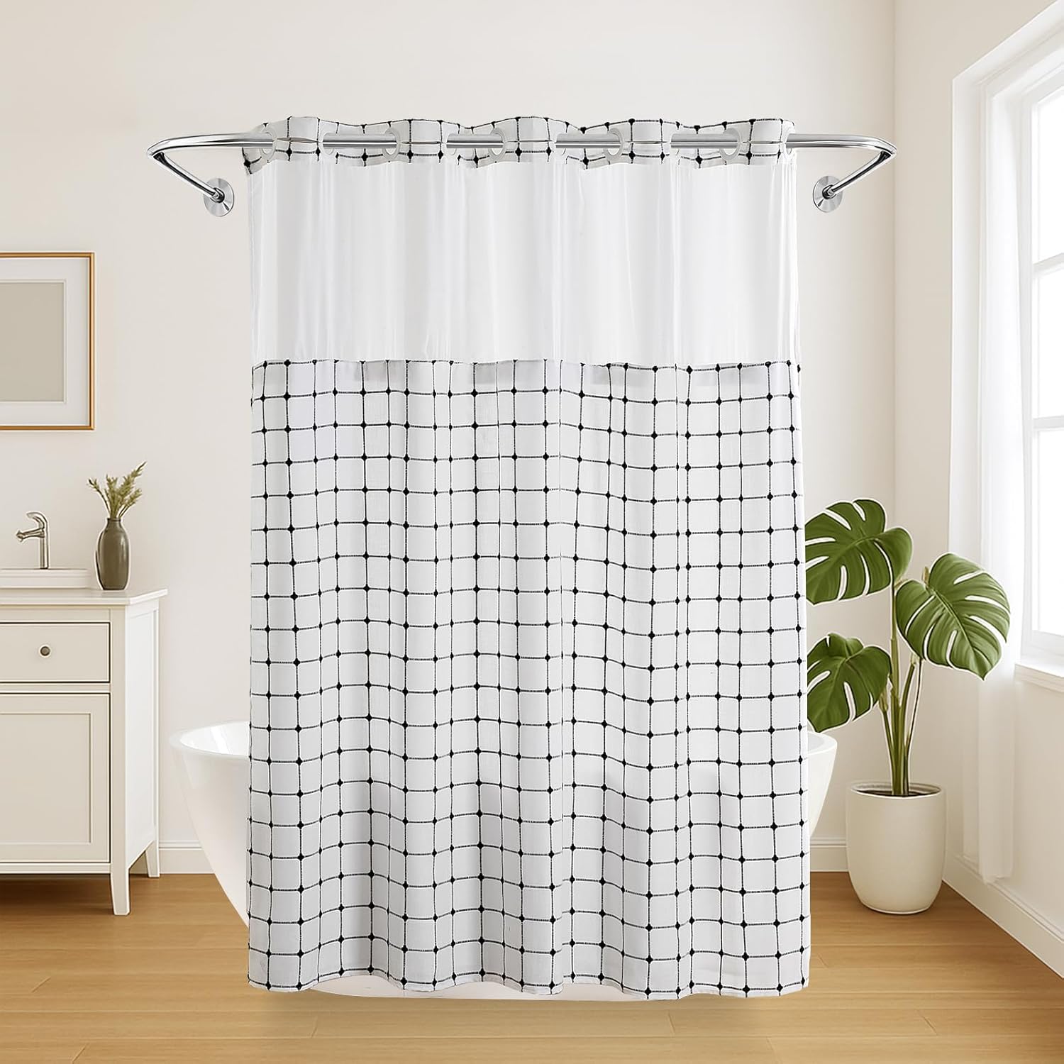Nesphy Boho Farmhouse Shower Curtain Set 1