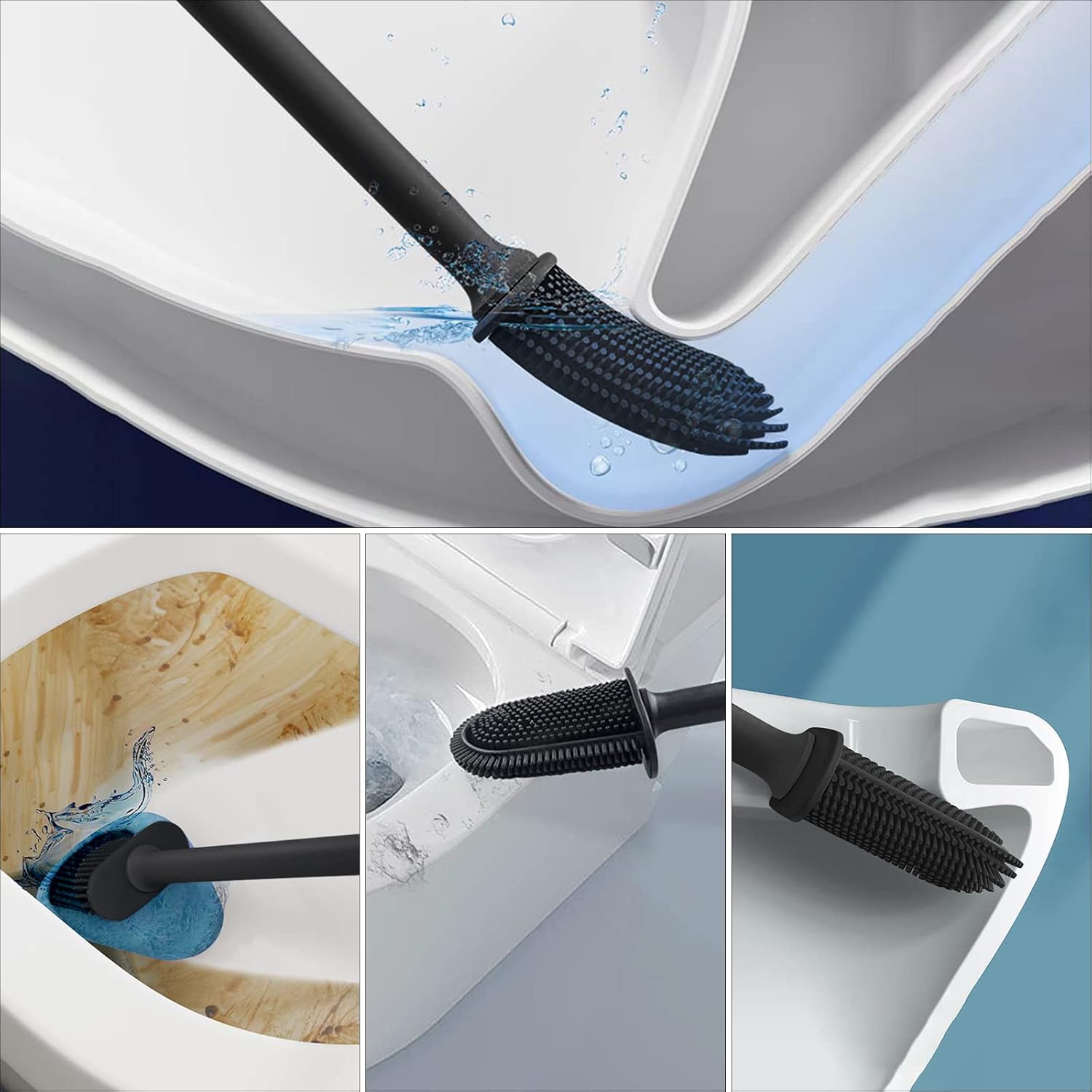 Glaxcidy Silicone Bath Brush with Ventilated Holder 1