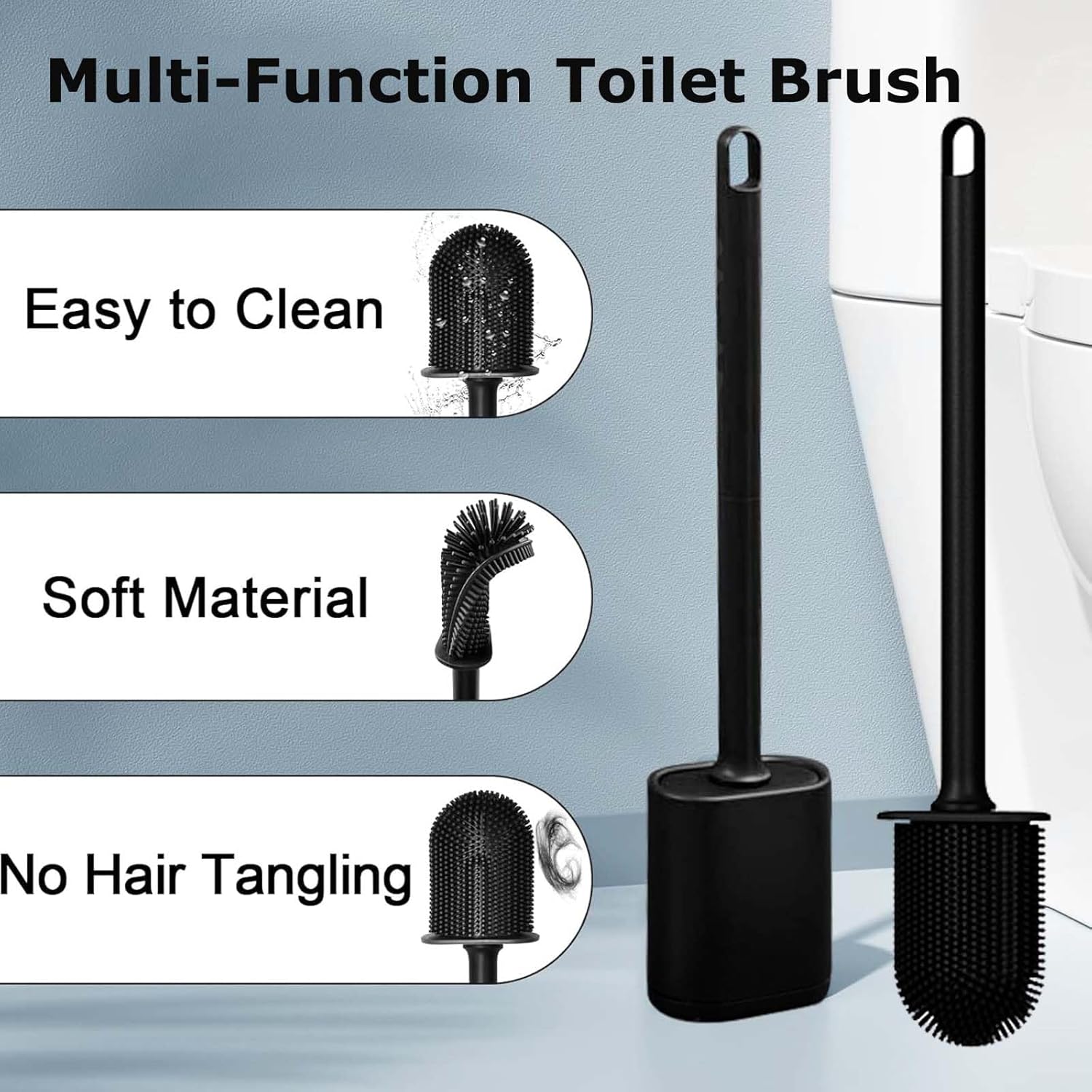 Glaxcidy Silicone Bath Brush with Ventilated Holder 1