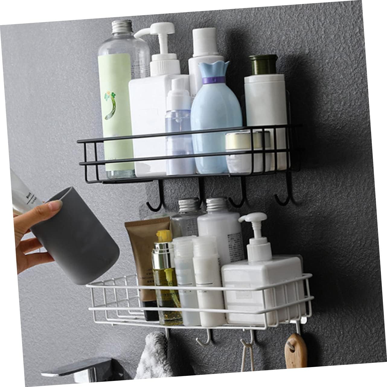 LIFKICH Iron Wall Mounted Shower Organizer Shelf