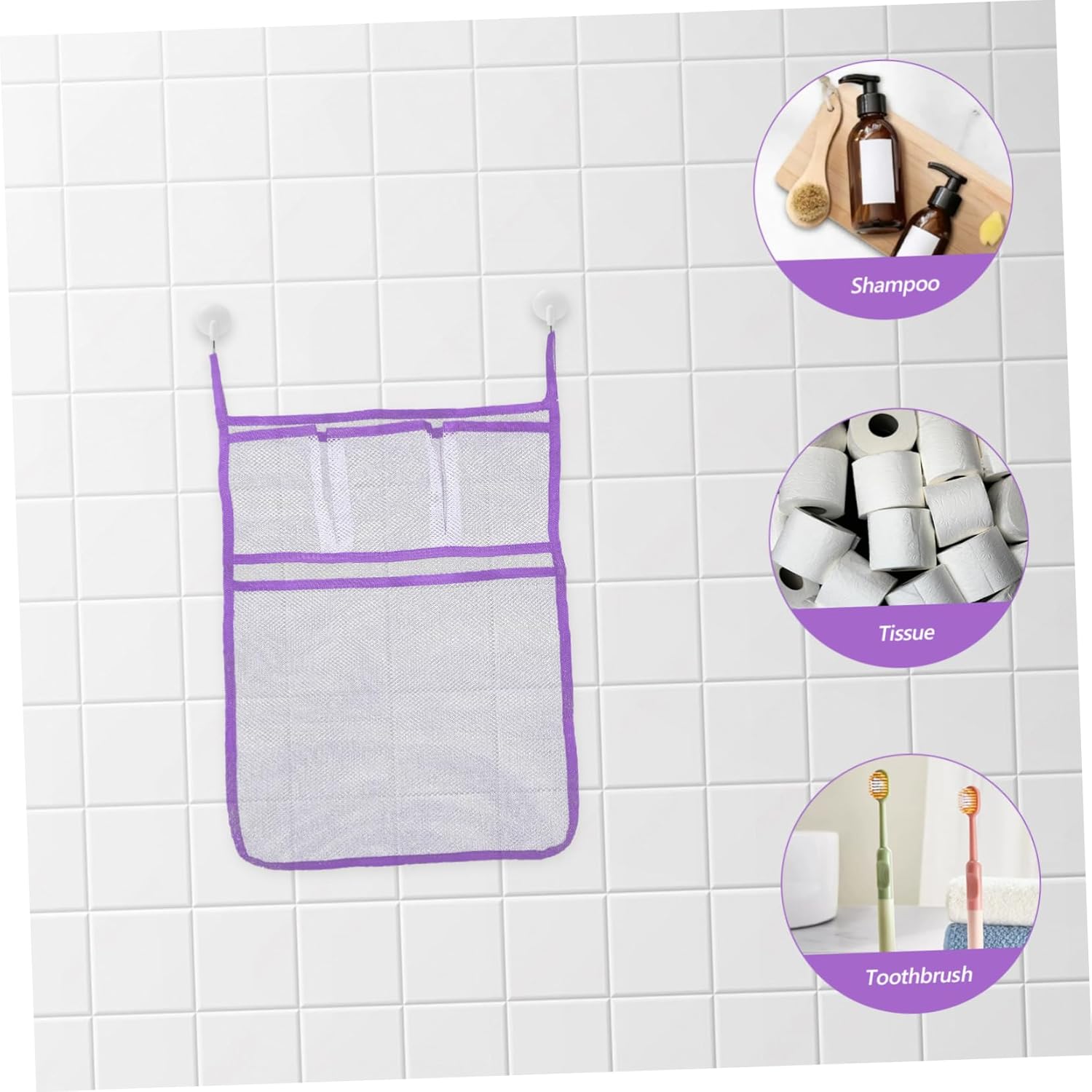 Zerodeko Shower Organizer Mesh Storage Hanging Bag