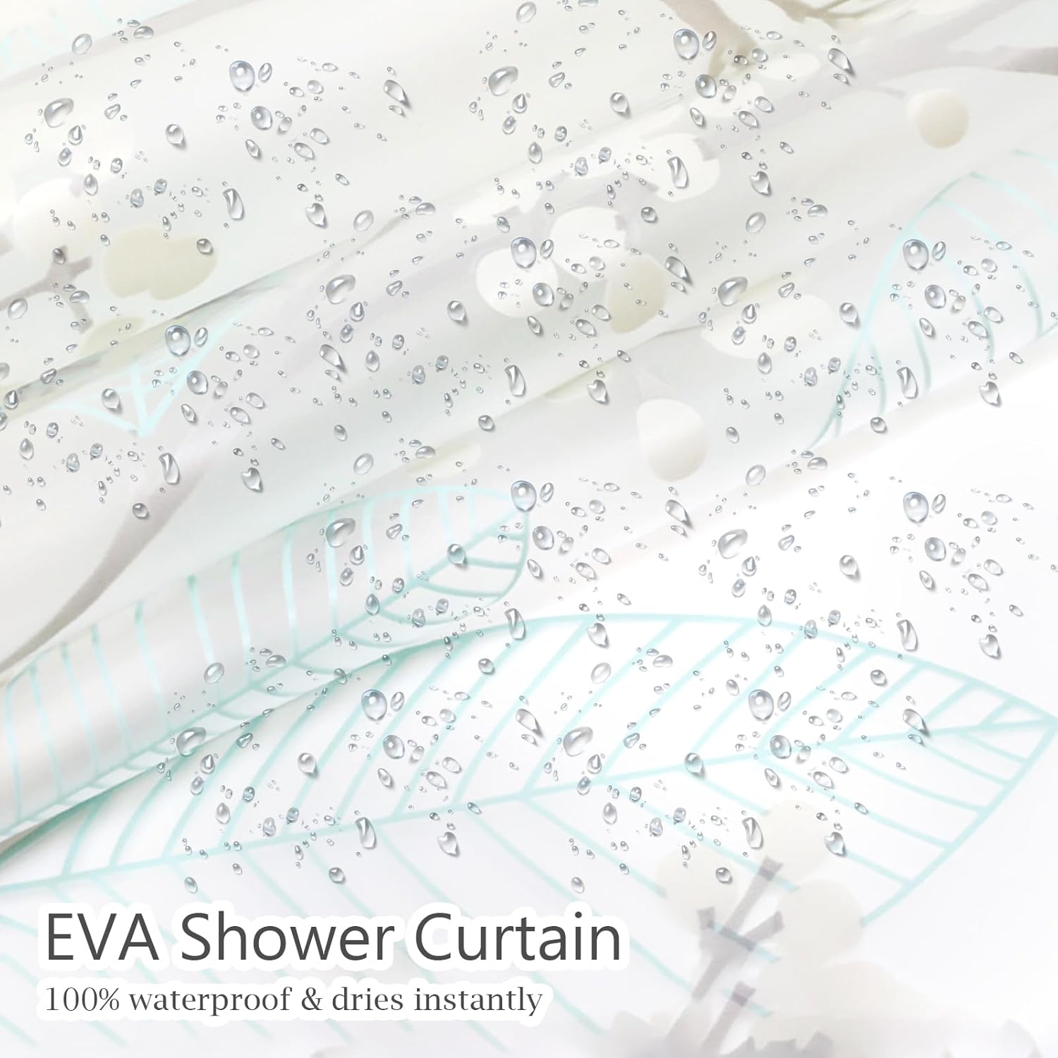 YAKUNCL EVA Shower Curtain Liner - 72x72 Matte Clear with 12 Hooks