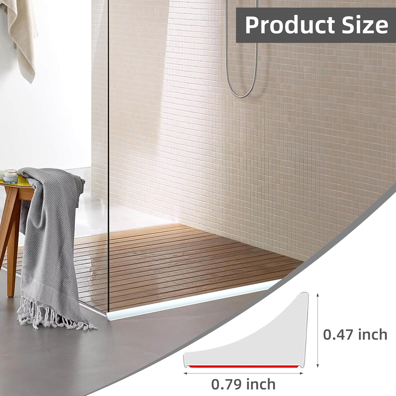 39 Inch Collapsible Shower Threshold Water Dam Barrier