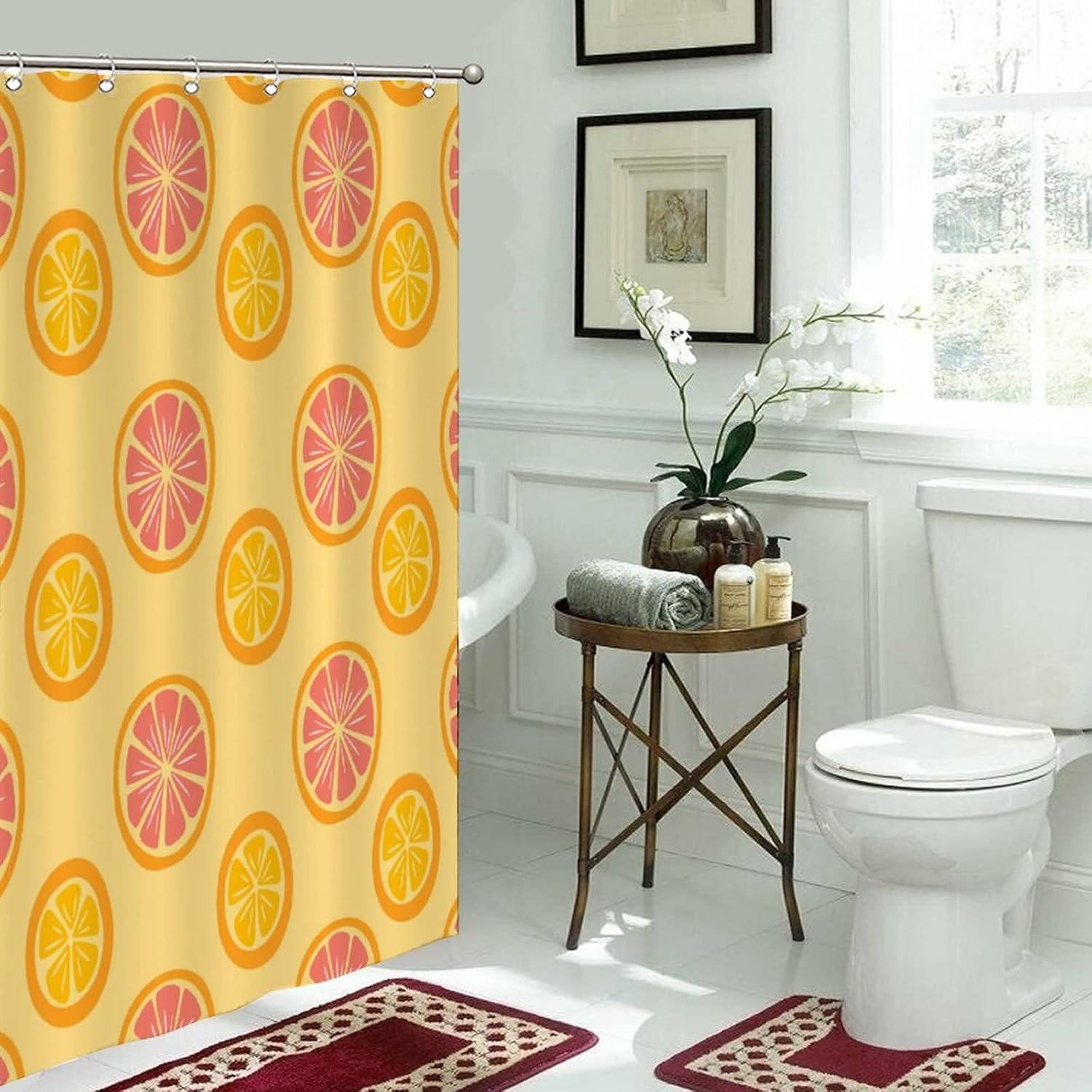Fresh Fruit Shower Curtain Liner 35x71 Lemon Pattern