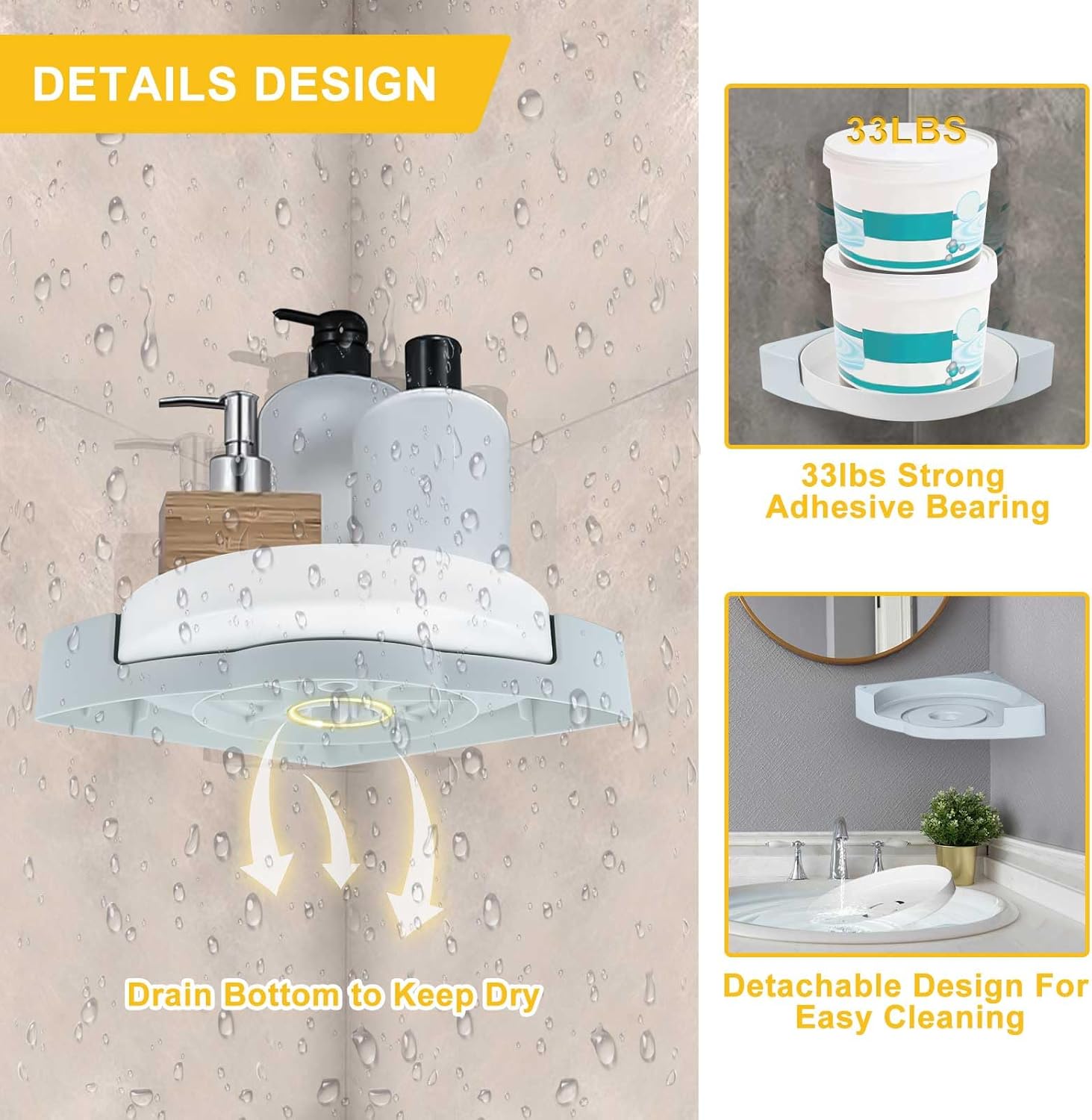 Qivine 360 Rotating Corner Shower Shelf