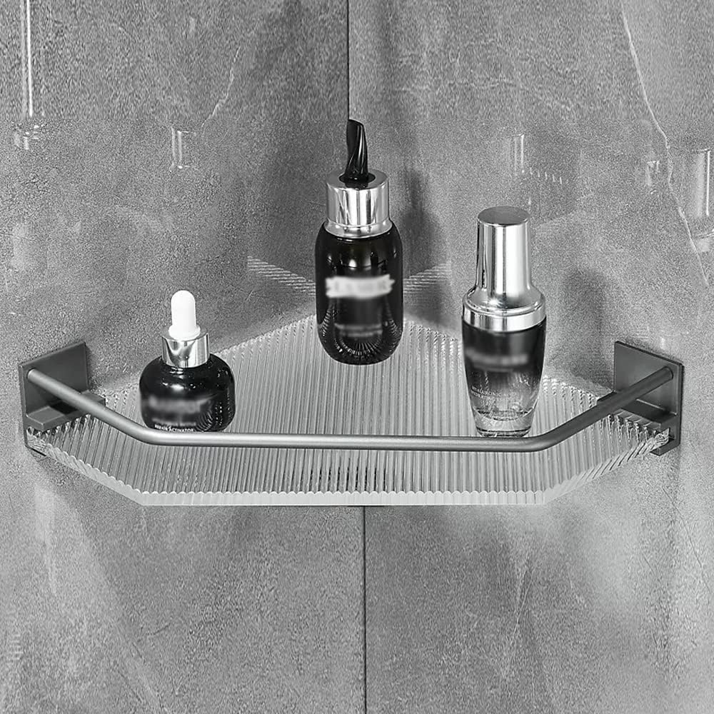 ANNBKA Wall-Mounted Shower Caddy with Acrylic Triangular Basket