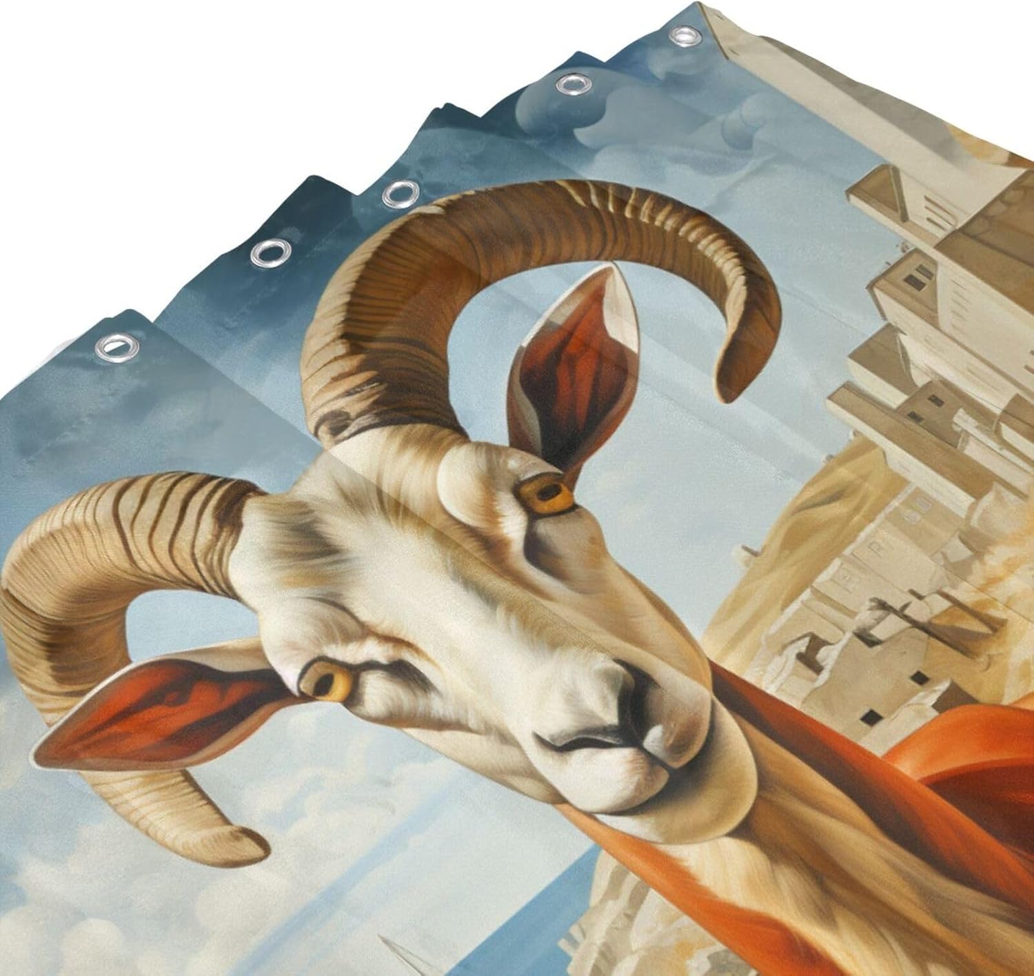 DAOWANGZUO Sheep Shower Curtain Set 72x72in with 12 Hooks 1