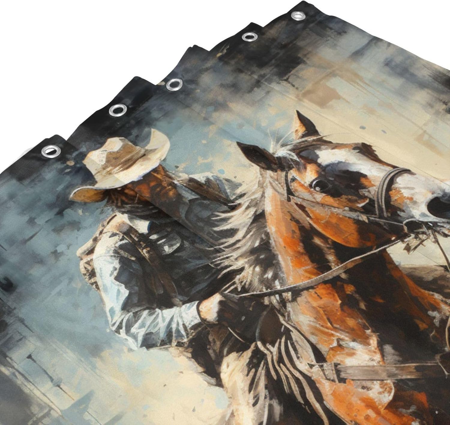 DAOWANGZUO Riding Cowboy Shower Curtain Set 1