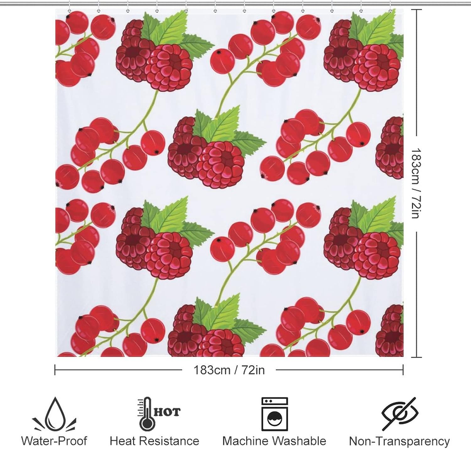 Sweet Fruit Design Shower Curtain 72x72 Inch