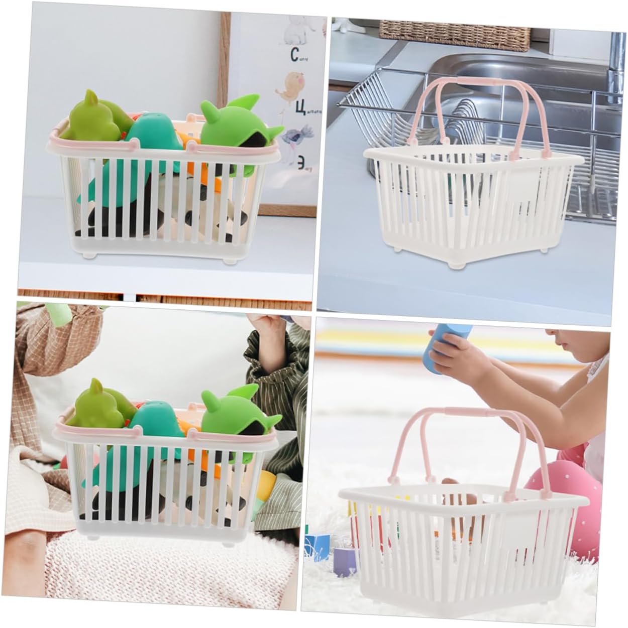 Zerodeko Stackable Plastic Shower Basket with Handles