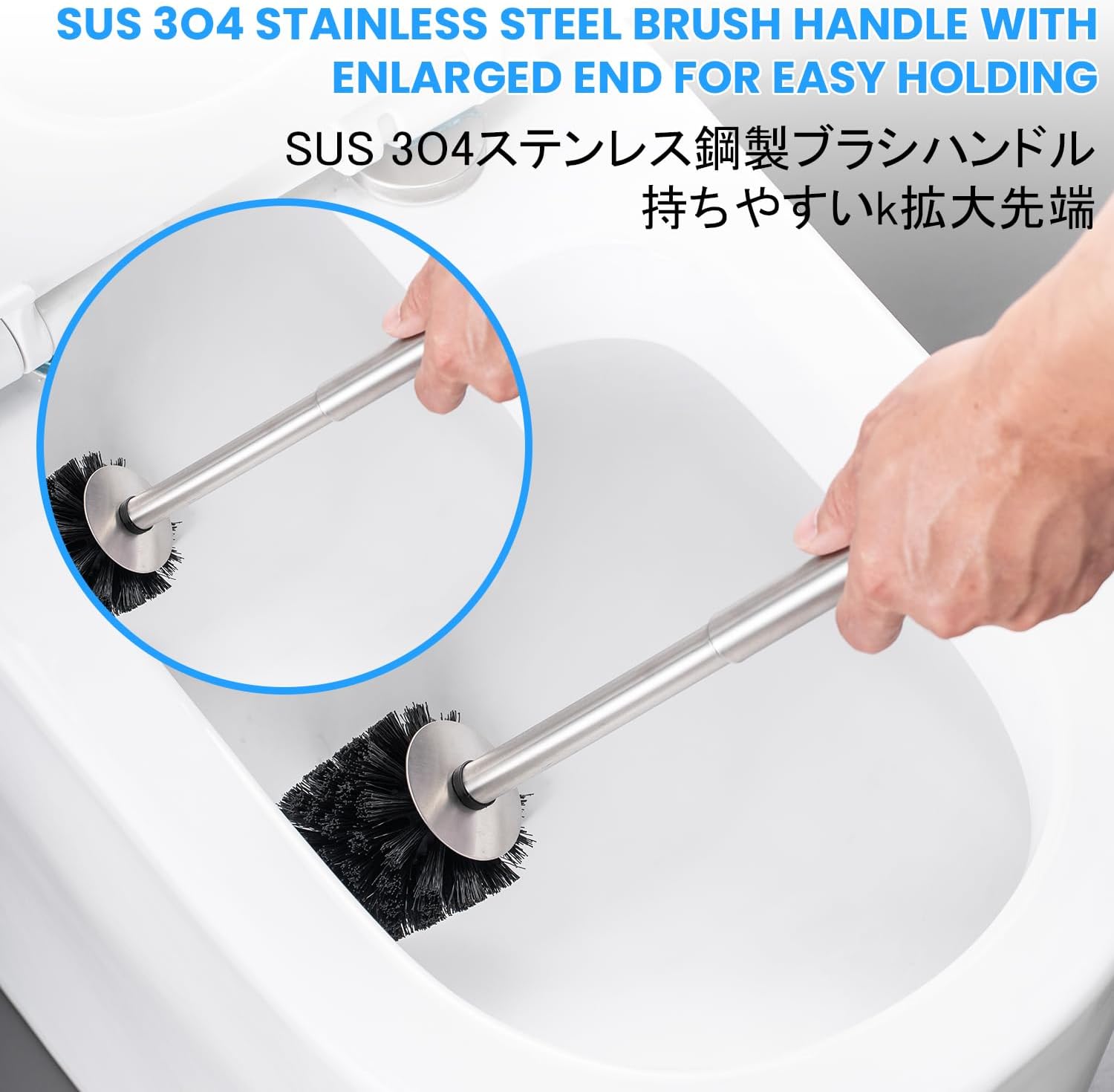Smartbin Toilet Brush and Holder with Double Layer