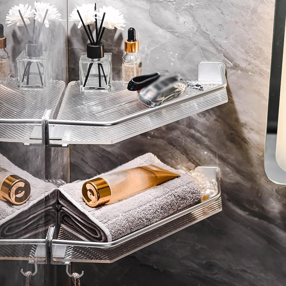 Shower Shelf Racks Bathroom Organizer Caddy with Hooks