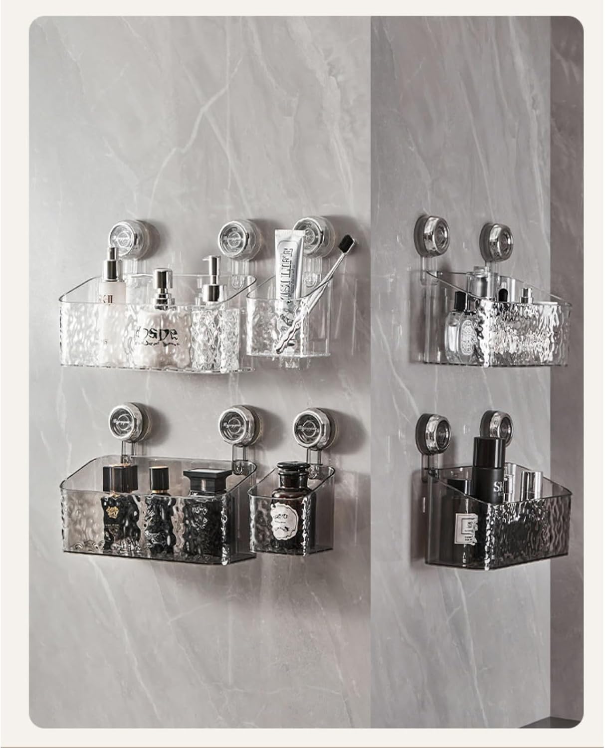 Nest Grip Suction Cup Shelf - Glacier Pattern Design