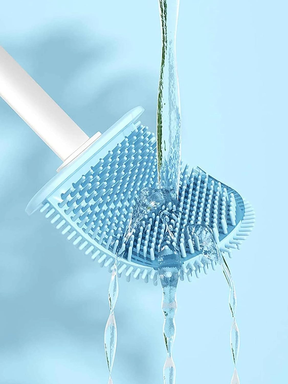 Silicone Toilet Brush with Wall Holder Set 1