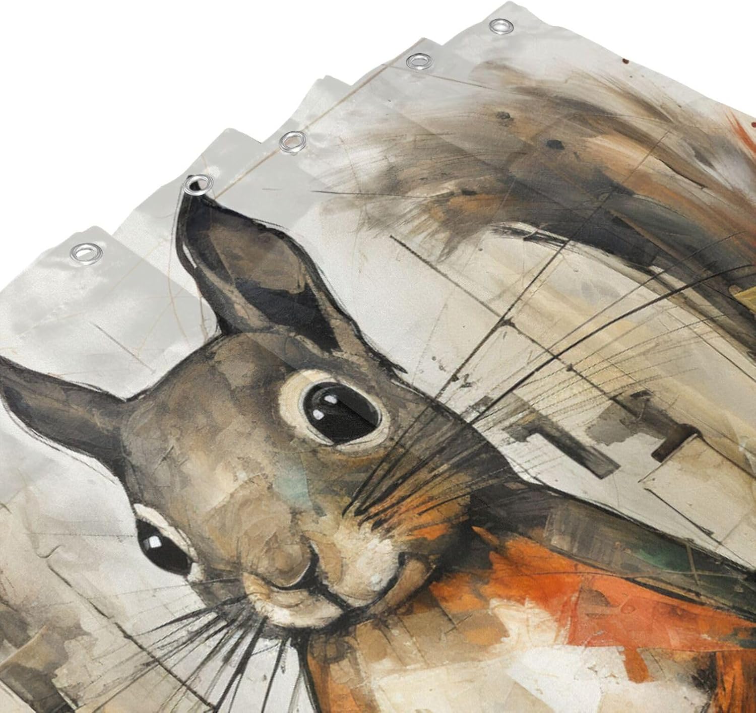 Squirrel Shower Curtain Set with 12 Hooks 72x72in
