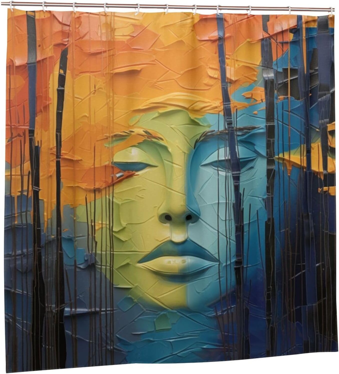 DAOWANGZUO Girls Face Shower Curtain Set