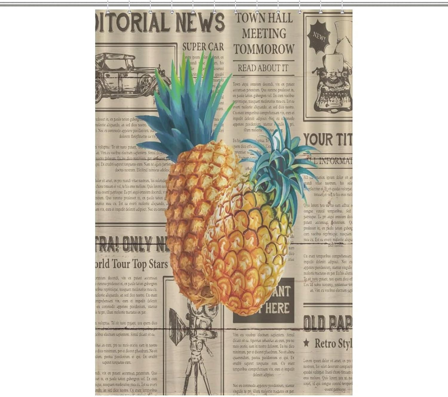 Sweet Natural Food Shower Curtain Set 48x72inch