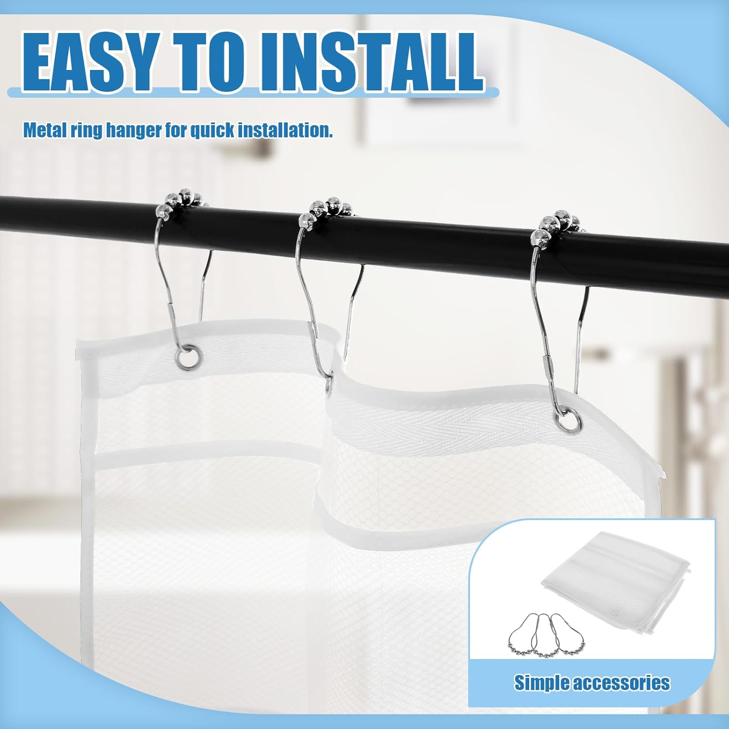 Mesh Shower Organizer Caddy with 8 Pockets and Rotating Hanger