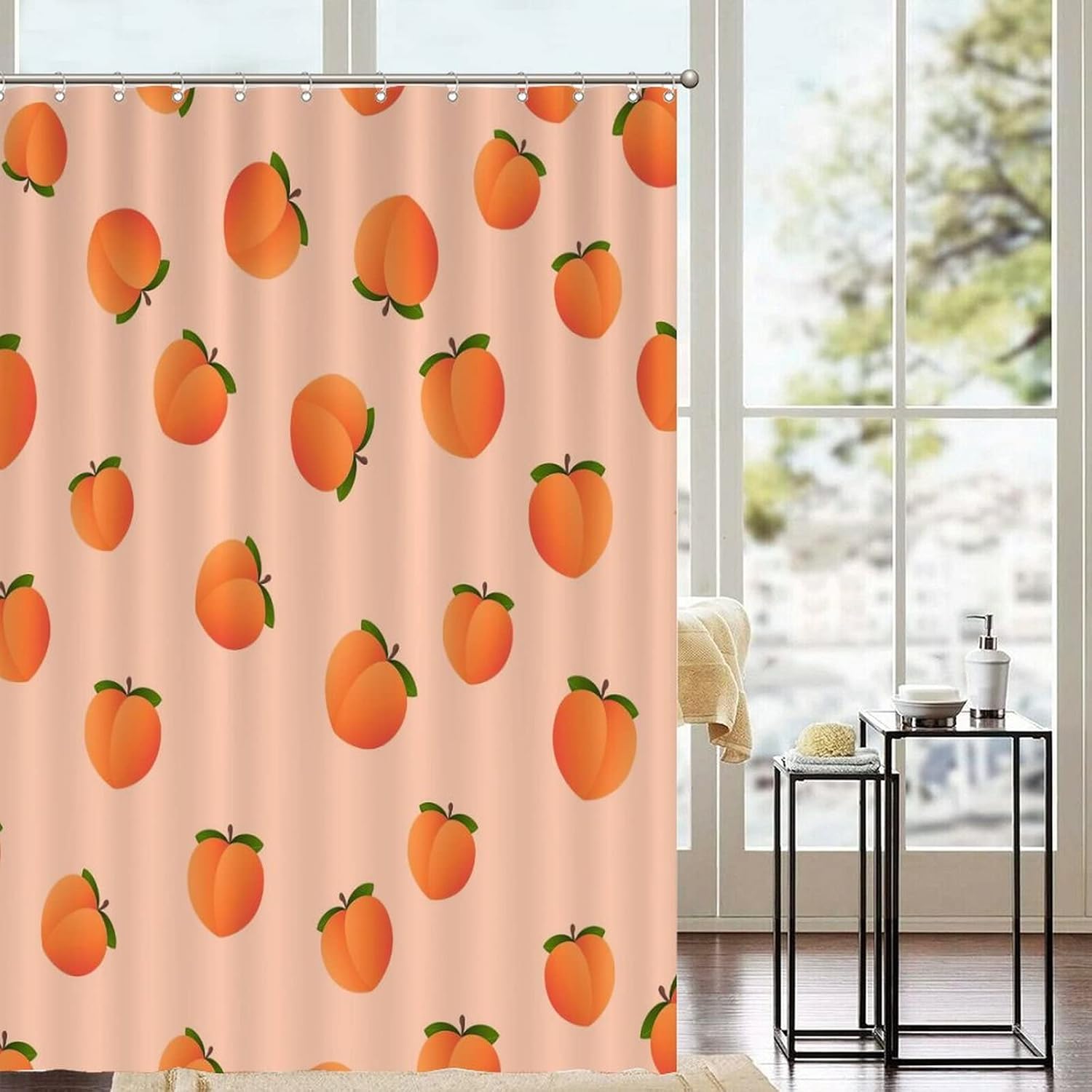 Funny Fruit Shower Curtain Liner Set with Hooks 1