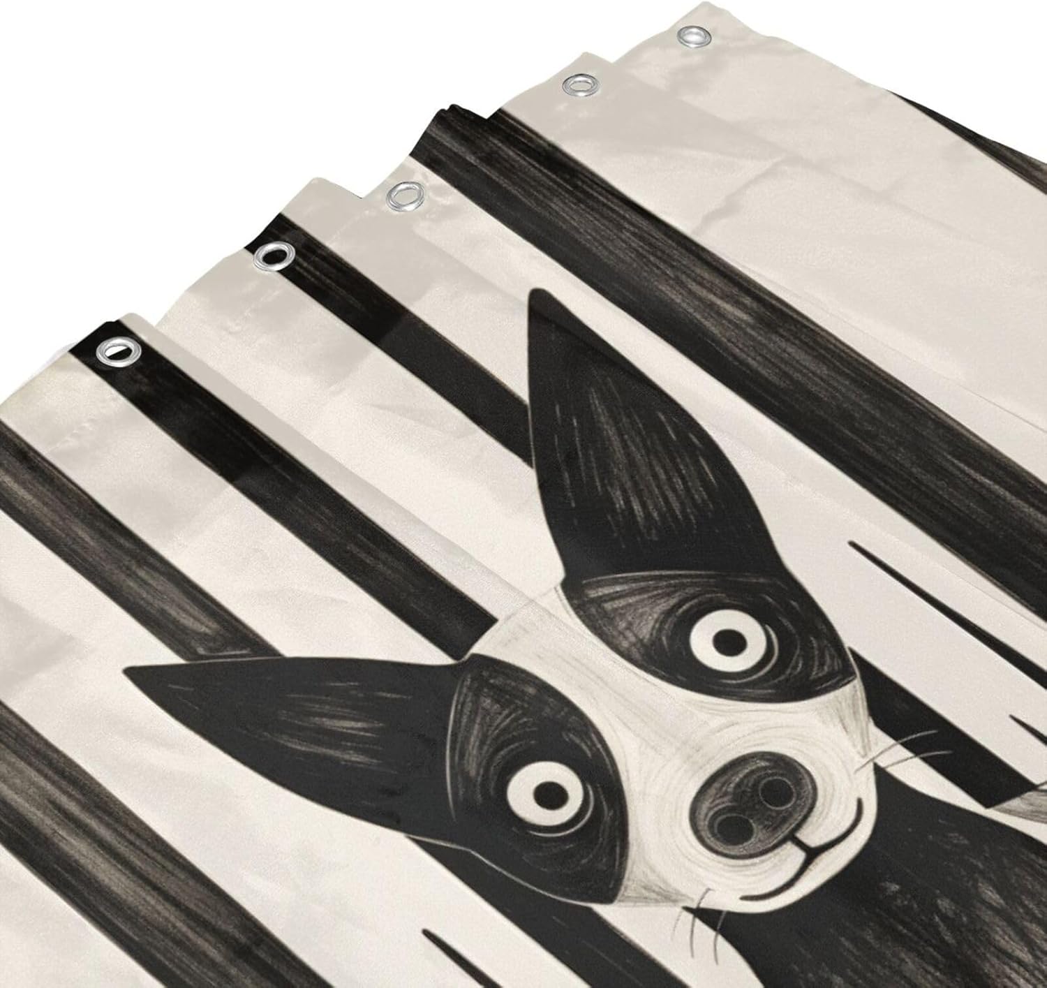 Abstract Dog Shower Curtain Set with 12 Hooks 72x72in
