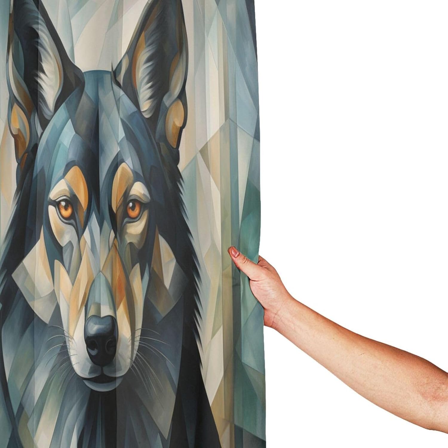 Black Dog Design Shower Curtain Set with 12 Hooks 72x72in