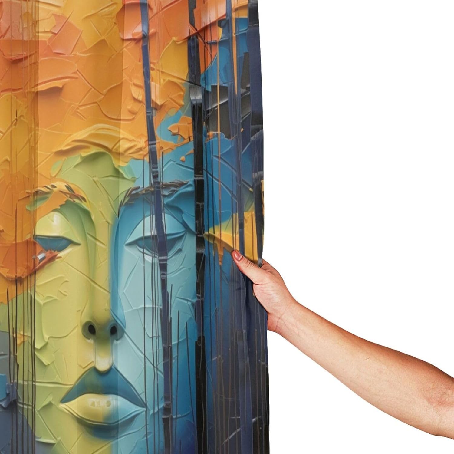 DAOWANGZUO Girls Face Shower Curtain Set