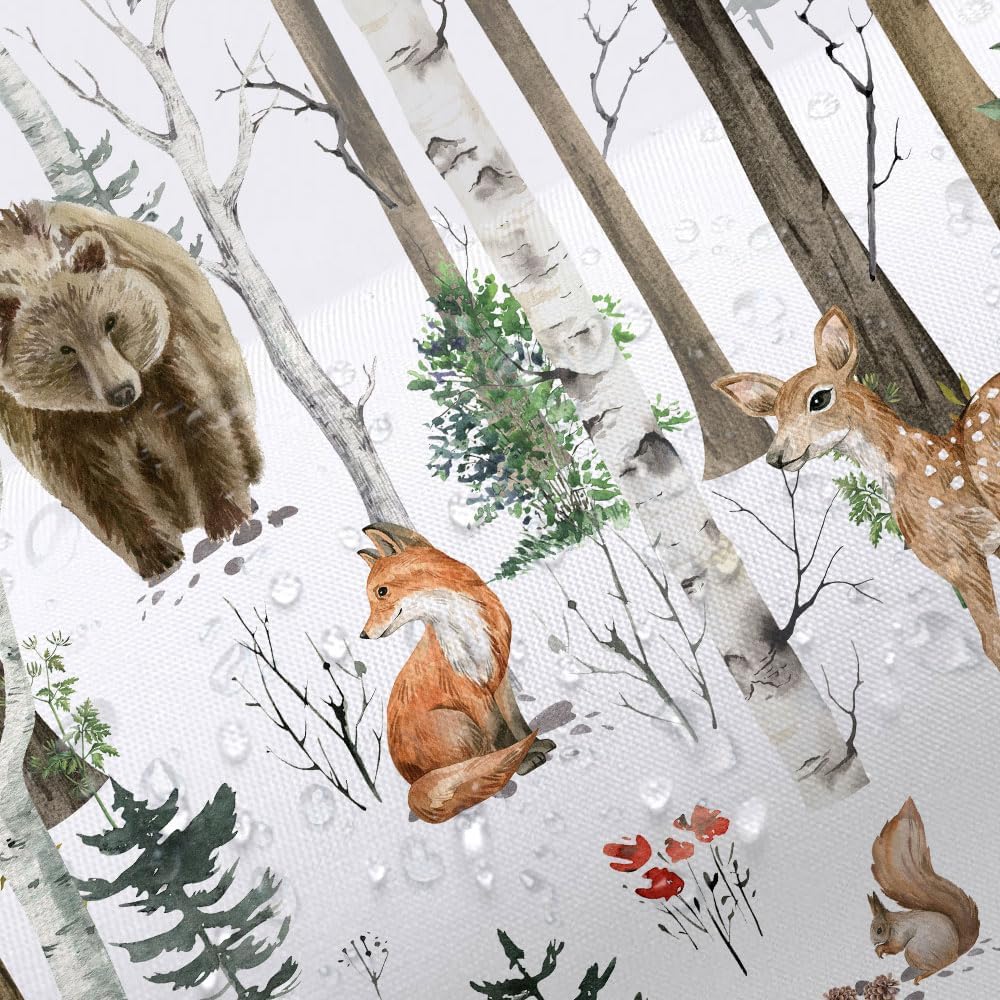 JAWO Rustic Forest Shower Curtain Set with Hooks 36X72 Inch