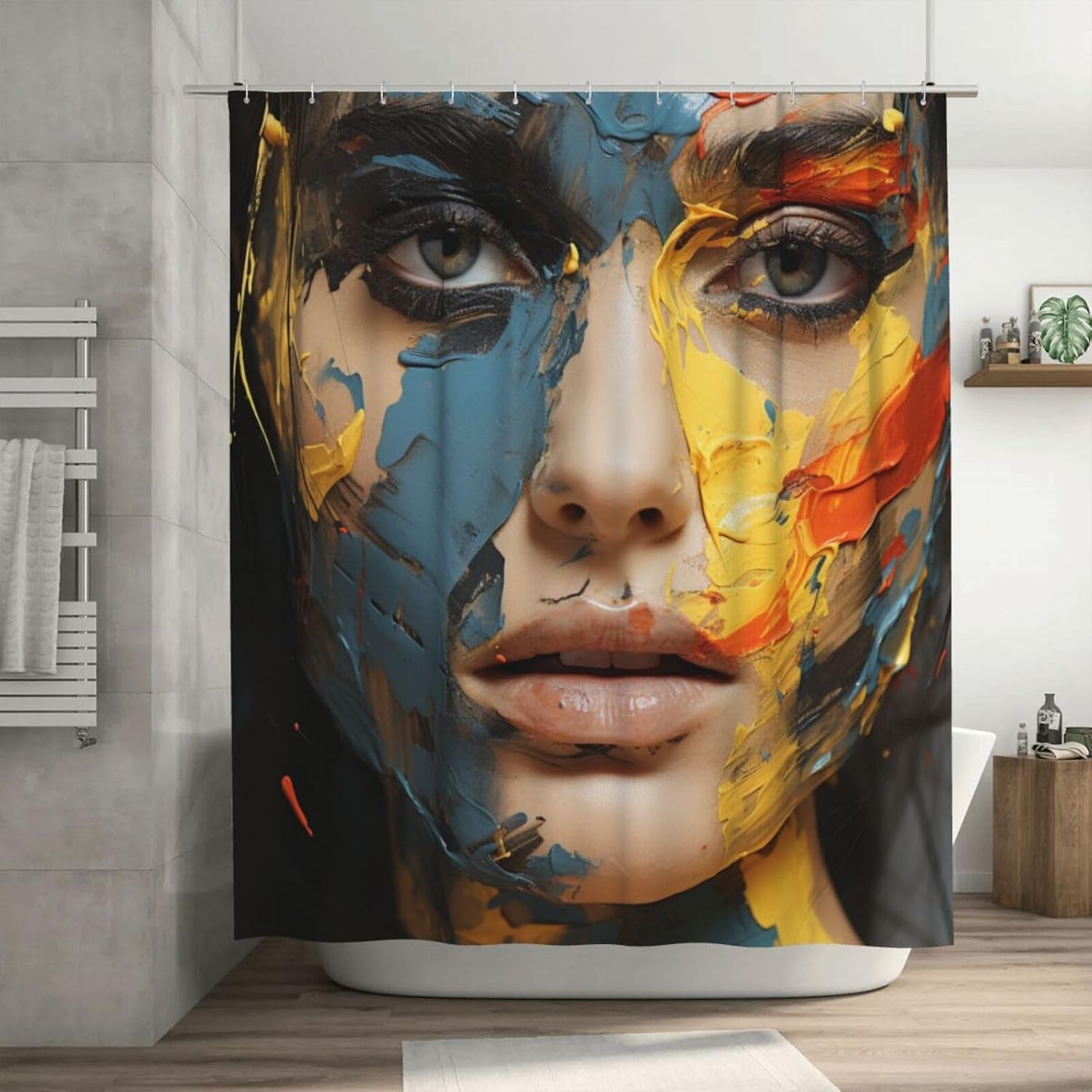 DAOWANGZUO Female Face Shower Curtain Set 72x72in 1