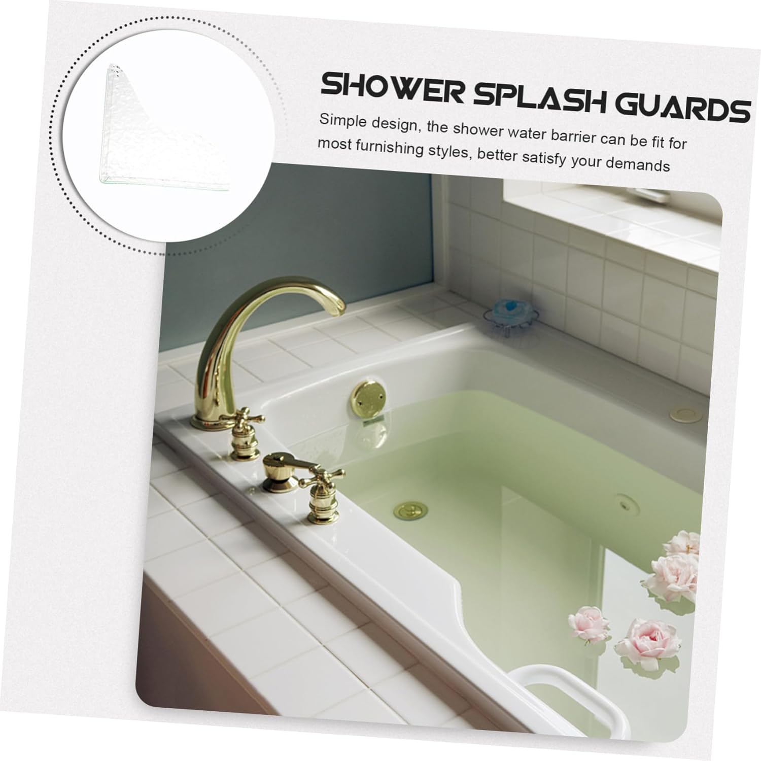 Mobestech 2Pcs Bathtub Splash Guard Water Barrier for Bathroom and Kitchen