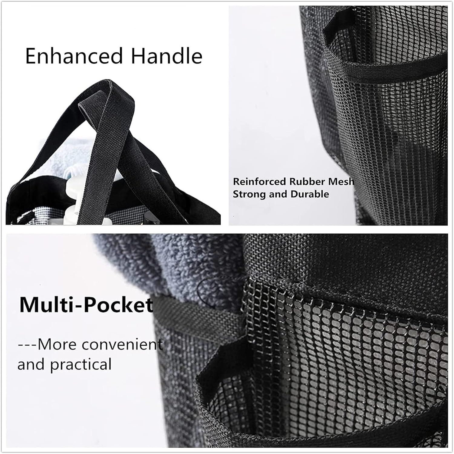Mesh Shower Caddy Tote with 8 Pockets and Durable Handle